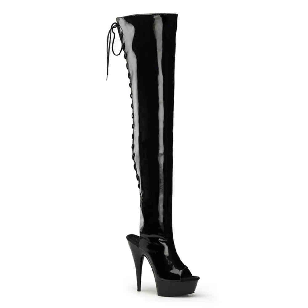 Pleaser - DELIGHT3017 Bottes cuissardes à plateforme - Noir Product image